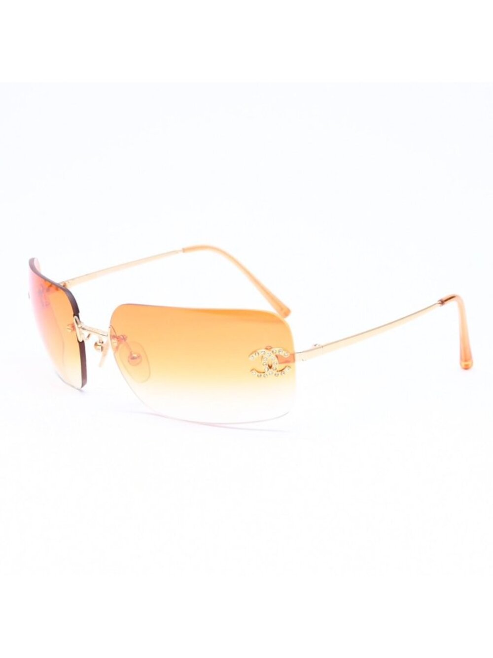 Chanel Rimless Sunglasses Eyewear Cc Logo Rhinestone … - Gem